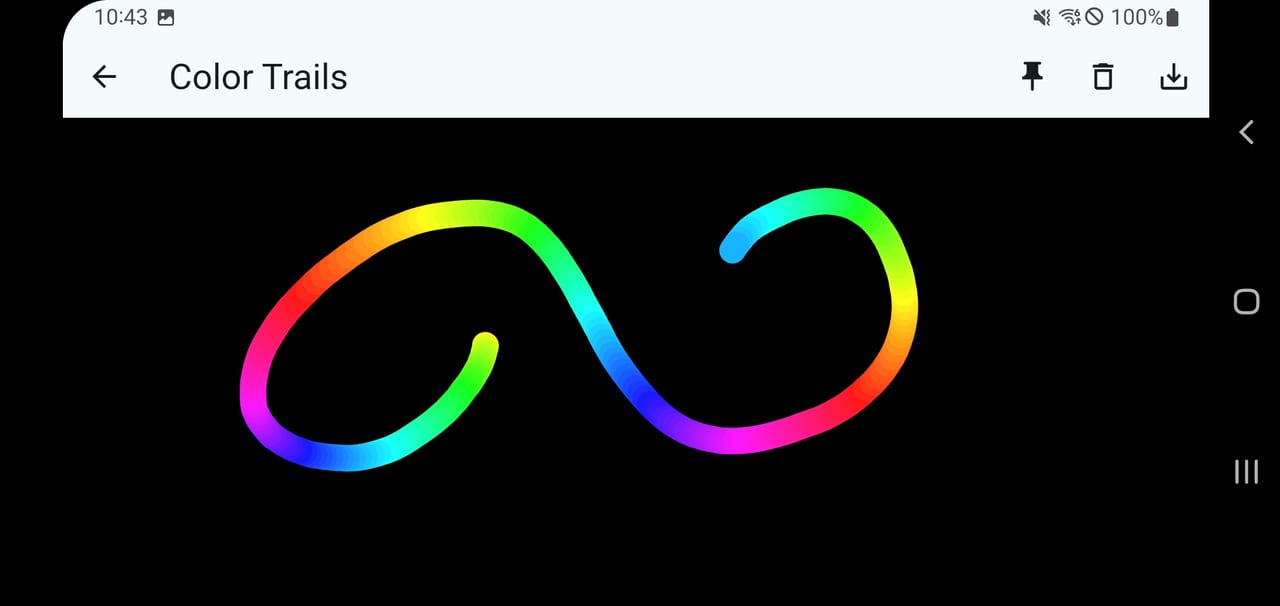 Color Trails fidget in the epFidget app